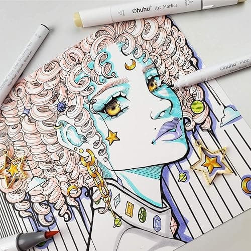 Ohuhu Fineliner Pens Micro Drawing Pens: 8-size Tips (Ultra-fine, Fine & Brush) Waterproof Pigment Black Ink for Illustration Drawing Journaling Sketching for Artist Beginners thumbnail 2