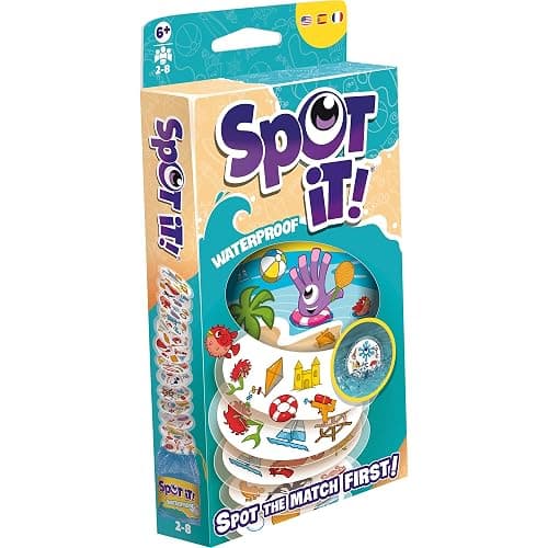 Asmodee Spot It! Waterproof (2024 Refresh) - Eco-Blister Edition, 5-in-1 Visual Perception Game for Quick Reflexes and Family Fun, Ages 6+, 2-8 Players, 10 Minute Playtime - Image 1