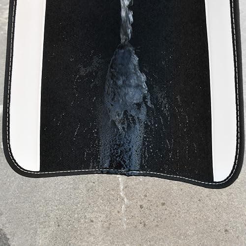 CAR PASS Waterproof Universal Fit Car Floor Mats, Car Mats Fit for SUV,Vans,sedans, Trucks,Set of 4pcs Car Carpet with Driver Heel Pad (White) thumbnail 5