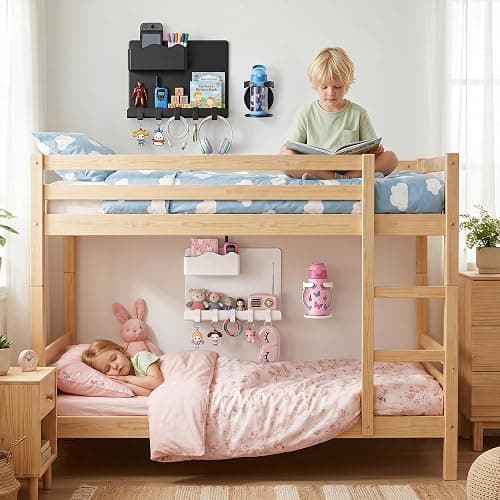 Bedside Wall Shelf for Teen Girls Boys Dorm Room Essentials Bunk Bed Stuff | Adhesive Floating Shelves with Flexible Cup Holder, Guys Room Decor Aesthetic Stick Bedroom Accessories Organizer thumbnail 8