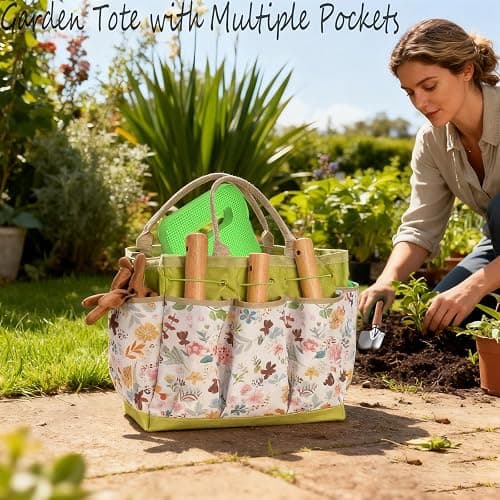 Garden Tool Set 11-Piece Heavy Duty Gardening Hand Tools - Rust-Resistant Stainless Steel with Durable Stylish Garden Tools Organizer Tote Bag | Ideal Gardening Gift for Women & Garden Enthusiasts thumbnail 2