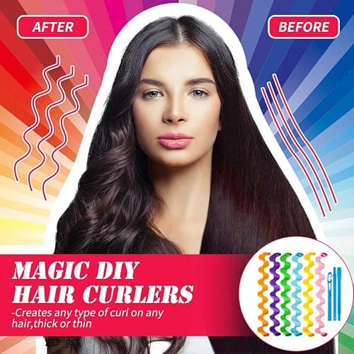 WILLBOND Heatless Wave Curlers Kit - 30 Spiral Hair Rollers, No Heat Hair Waver with 2 Styling Hooks for Multiple Hairstyles (50 cm) thumbnail 4