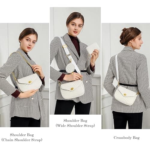 JEEHAN Quilted Crossbody Bags for women Designer Shoulder Handbags Small Purse thumbnail 2