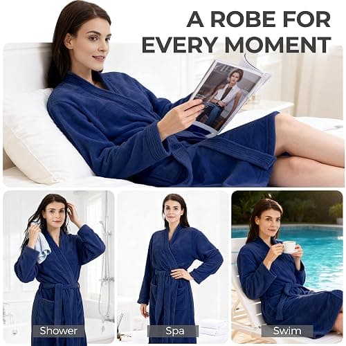 PJGGZ Towel Robe for Women – Soft Absorbent Kimono Bathrobe, Quick-Dry Spa Shower & Hotel Use thumbnail 5