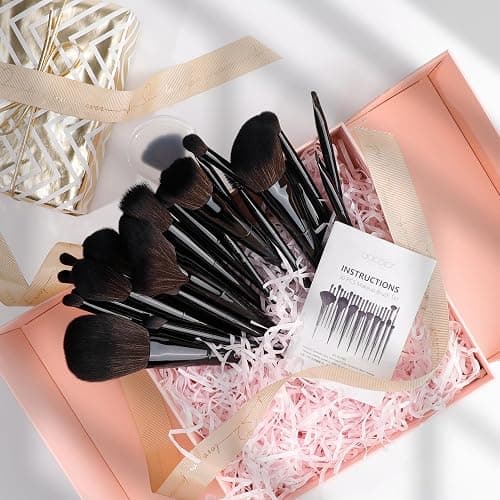 Docolor Makeup Brushes Set Professional 30Pcs Obsidian Makeup Brushes Premium Synthetic Powder Kabuki Foundation Contour Blush Concealer Eye Shadow Blending Eyeliner Crease Eyebrow Make Up Brush Kit thumbnail 8