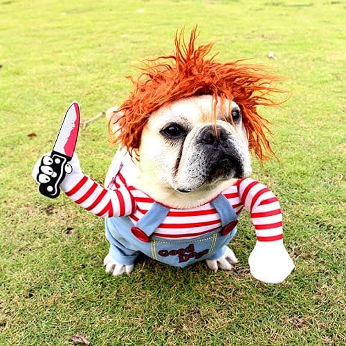 GOYOSWA Dog Halloween Costumes, Pet Deadly Doll Dog Costume Funny Dog Costumes Dog Halloween Costume Clothes for Small Medium Large Extra Large Dogs Pets (Small) thumbnail 6