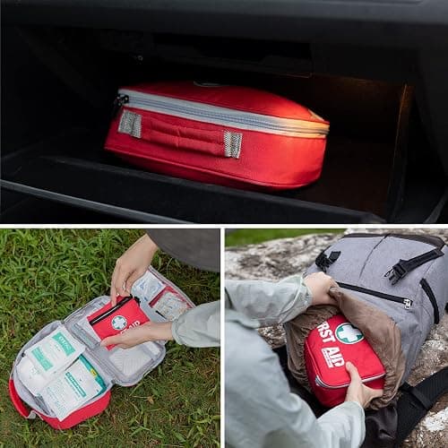 General Medi 2-in-1 First Aid Kit (215 Piece Set) + 43 Piece Mini First Aid Kit -Includes Ice(Cold) Pack, Moleskin Pad and Emergency Blanket for Travel, Home, Office, Car, Workplace thumbnail 5
