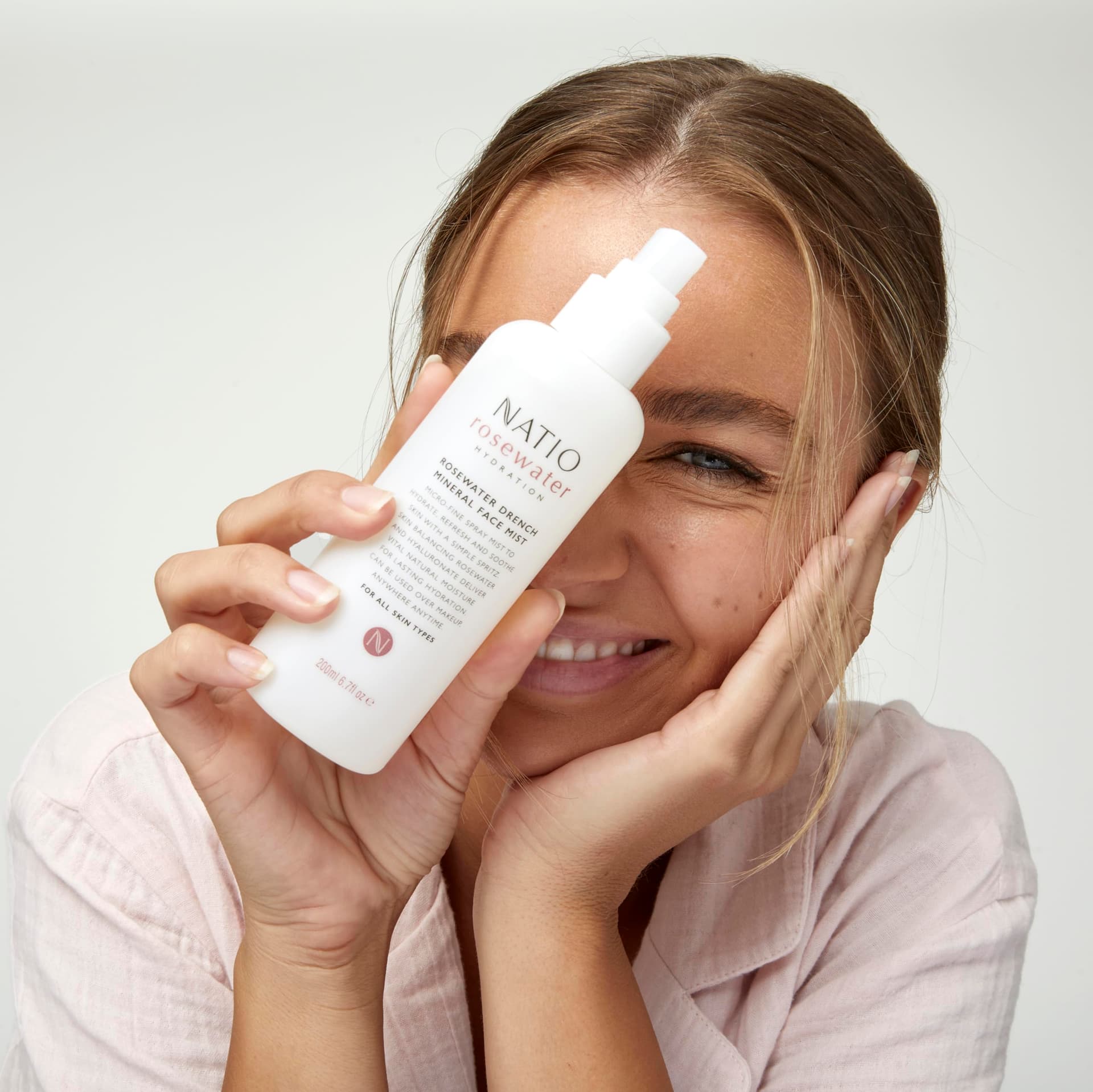 Natio Australia Rosewater Hydration Drench Mineral Face Mist 200ml - Refreshing Skin Balancing Rosewater & Hyaluronate Facial Mist - Hydrating, Replenishing & Balancing - Made in Australia thumbnail 3