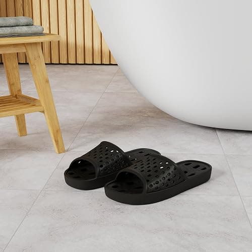 Mens Shower Shoes With Holes Dry Quickly Bath Slippers Womens Non Slip Indoor Home Bedroom Pool Spa Guest College Dorm thumbnail 3