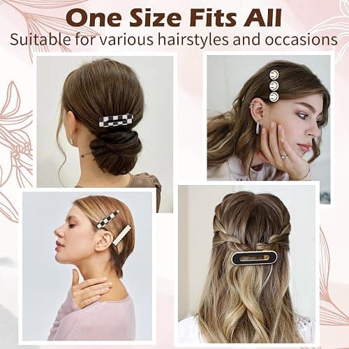 Gingbiss 18 Pcs Hair Clips for Women Girls, Black White Checker Cute Hair Barrettes with Storage Box, No Bend Korean Styling Minimalist Hair Accessories, Gift for Women Girls thumbnail 6