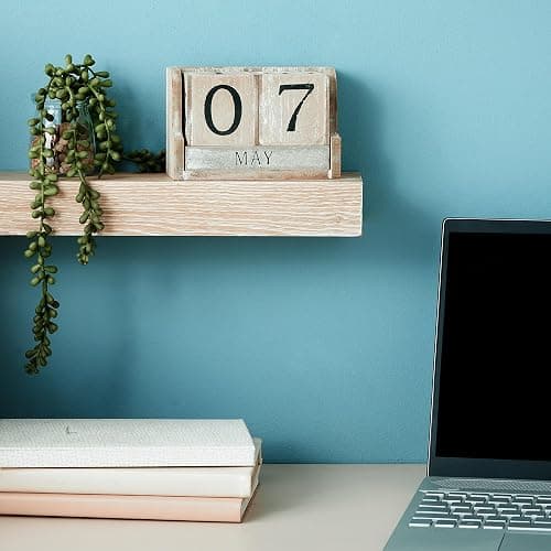 Wooden Perpetual Block Calendar for Desk, Wood Month Date Display Blocks for Teachers, Students, Classroom, Rustic Farmhouse Office Decor, Desk Accessories (5 x 4 In) thumbnail 4