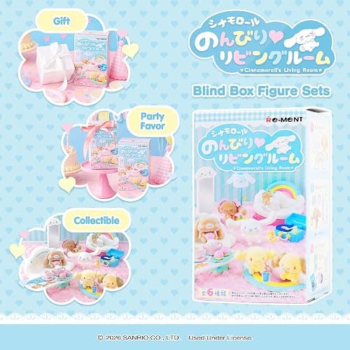 Hamee RE-Ment Hello Kitty and Friends Blind Box Diorama Miniature Figure Set for Collectible Toy, Sanrio Fan (Cinnamoroll's Living Room) – 6 Pc. (Full Set with Tear-Away Display Background) thumbnail 4