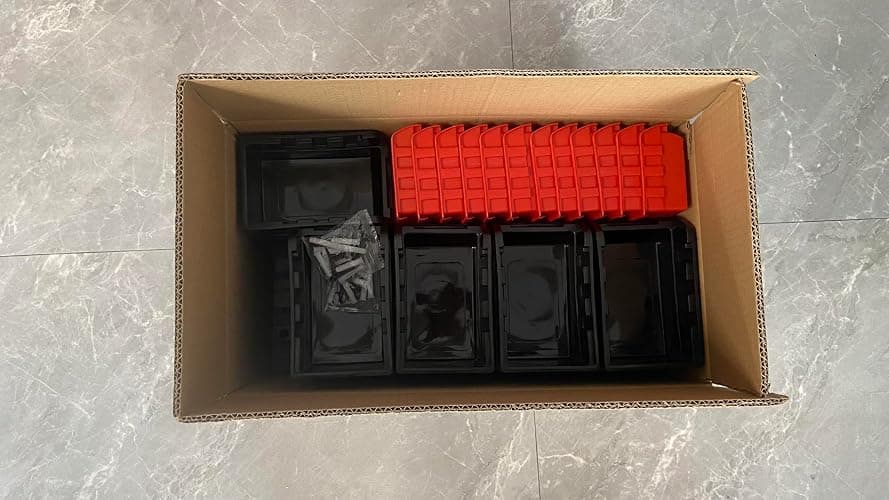 VEVOR 48-Bin Wall Mounted Storage Bins Parts Rack Organizer Garage Shop Tool Organizer for Screws, Nuts, Bolts, Nails, Beads, and Small Hardware Parts, With Wall Panels thumbnail 14