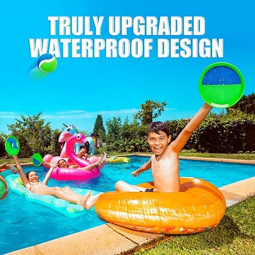 EVERICH TOY Upgraded Toss and Catch Ball Game Set, Kids Toy Stocking Stuffers for Boys Girls Ages 3-12, Includes 4 Paddles 4 Sticky Balls, Water-Resistant Indoor Outdoor Toy for Beach Pool Yard thumbnail 3