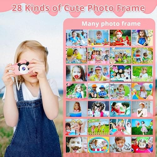Kids Camera, 1080P HD 2.0 Inch Screen Kids Digital Camera with 32GB Card and Reader, for Age 3-13 Years Old Boys and Girls Birthday Christmas Toy thumbnail 6