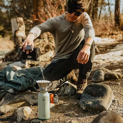 BOTTLE BOTTLE Insulated Water Bottle 950ml(32oz) Stainless Steel Sports Water Bottles with Straw Dual-use Lid Drink Flask Design for Gym with Pill Box (Green) thumbnail 7