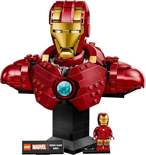 LEGO Marvel Iron Man MK4 Bust - Display Model Building Set for Adults incl. a Tony Stark Minifigure, plus Shoulder Cannons and a Rotating Head - Collectible Avengers Gift for Fans - 76327 | Tony Stark Minifigure, Shoulder Cannons, Rotating Head, Collectible Avengers Gift, 76327 thumbnail 10