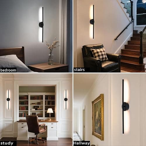 38°GARDEN Black Battery Operated Wall Sconces Set of 2 360° Rotate Dimmable LED Wall Lamps 19.6 Inch Wireless Rechargeable Wall Lights with Remote Control thumbnail 7