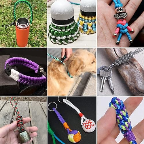 24 Colors Paracord Cord Multifunction 550lb Paracord Crafting Kit | for Making Lanyards, Bracelets, Dog Collars and DIY Projects, 10 Feet thumbnail 5
