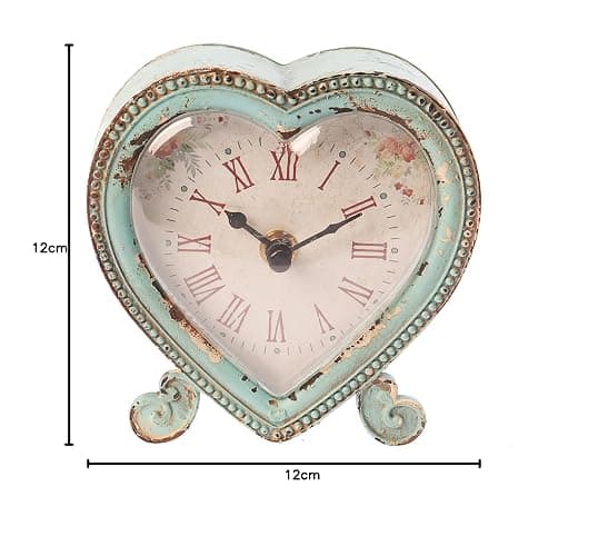 Sass & Belle Horloge en Forme de Cœur, Duck Egg/Pink, 12 x 12 x 2.5 cm thumbnail 2