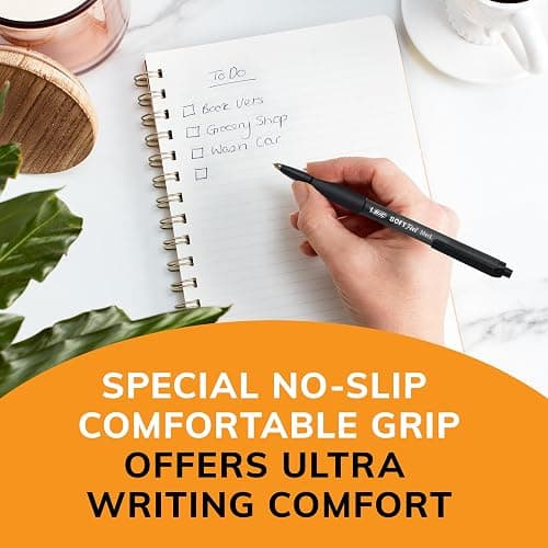 BIC Soft Feel Retractable Ballpoint Pen,1.0 mm Medium Point, Bulk School Supplies for Students and Teachers, No-Slip Grip, 36-Count in Black & Blue thumbnail 7