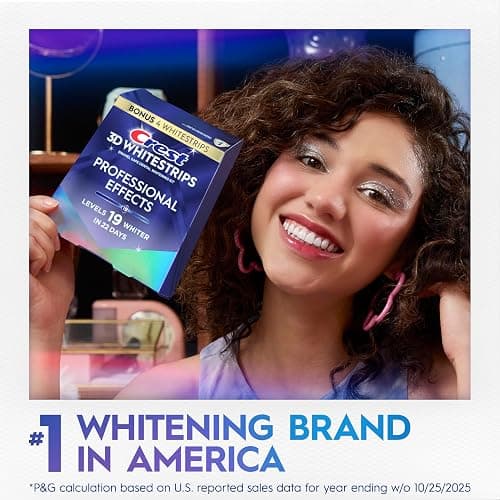 Crest Teeth Whitening Strips, Crest 3D Whitestrips Professional Effects, Enamel Safe Teeth Whitening Kit, 22 Treatments (44 Strips), Professional-Level Whitening, 19 Levels Whiter thumbnail 8