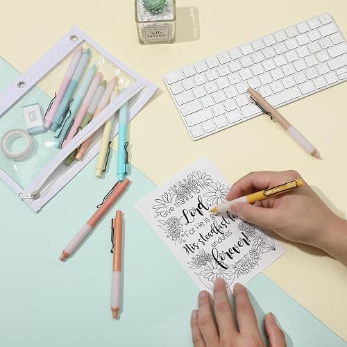 Mr. Pen- Retractable Pens, 12 Pack, Black Ink, Pastel Barrels, Fast Dry, Fine Point 0.5mm, Cute Pens for Journaling thumbnail 8