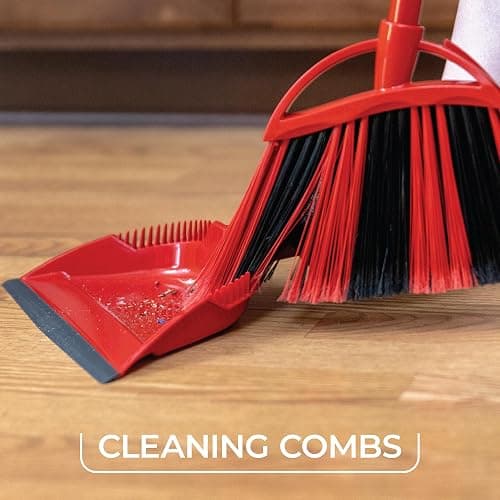 O-Cedar One Sweep Broom & Step-On Dustpan Set | Patented Wave Bristles Remove Over 99% of Dirt in One Pass | Lightweight & Quiet for Pet-Friendly Cleaning thumbnail 2
