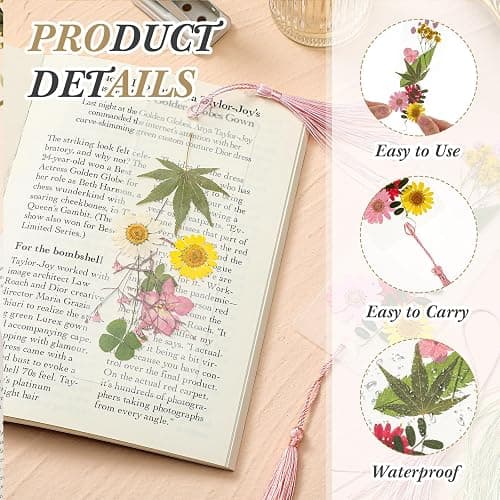 Fuyoooo 376 Pcs DIY Bookmark Making Kit, 150 Bookmark Laminating Pouches Bulk with 150 Tassels and Puncher DIY Projects Party Favor Gift for Reading Women Book Lovers(2 x 6 Inch,Pink) thumbnail 5