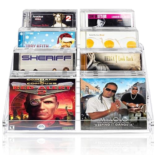 Vowcarol 4-Tier CD Storage Organizer, Dvd Case Holder Organizer CD Holder for 32 CD Jewel Cases thumbnail 4