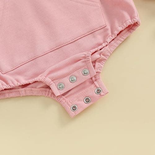 Covvoliy Newborn Baby Boy Girl Hooded Romper Long Sleeve Front Pocket Solid Color Hoodie Bodysuit Fall Winter Outfit thumbnail 6
