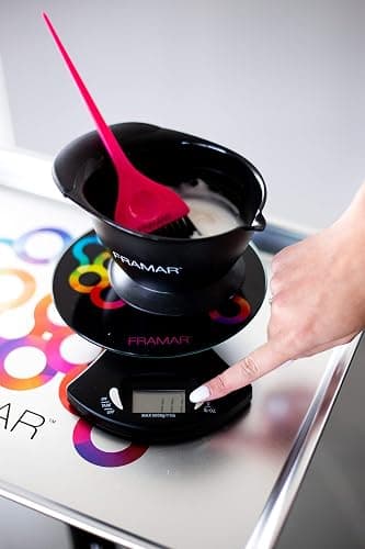 FRAMAR Hair Color Scale for Hair Salon - Digital Scale for Hair Color, for Kitchen, Food, Stylist, Easy to Clean, Accurate - Elegant Black thumbnail 7