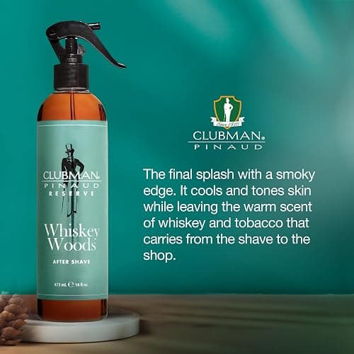 Clubman Reserve Whiskey Woods After Shave Spray - Aftershave for Men, Long-Lasting Fragrance, 16 fl oz thumbnail 3