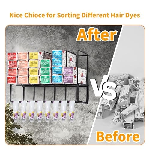 Meudid Hair Color Organizer for Salon Storage Rack - 2 PCS Wall Mounted Hair Color Racks for Salon Cabinet Perfect Hair Color Shelves for Salon Stations for Hair Stylists thumbnail 3