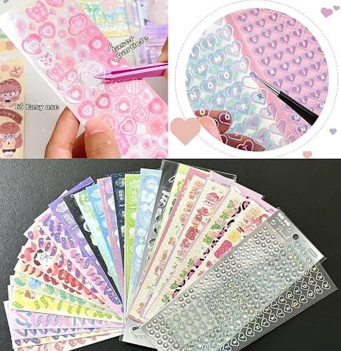 6 Kpop Photocard Holder Keychain Toploaders,6 Wrapped Gift Sets，50 Holographic Card Sleeves for Trading Cards,35Sheets Deco Stickers,2 Pcs Cute Little Pendant (Star II) thumbnail 5