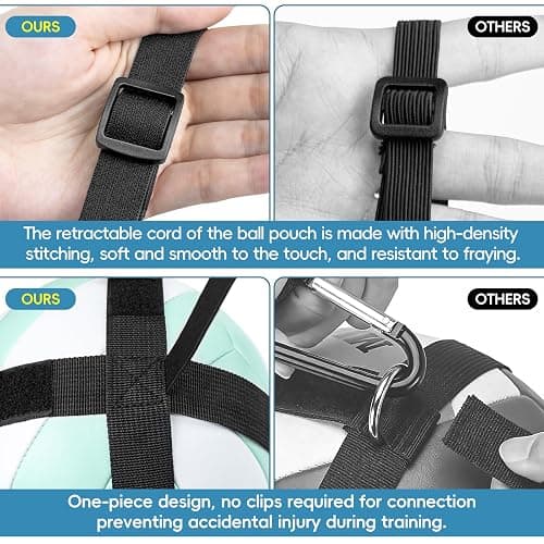 focopot Volleyball Training Equipment Aid with Rebounder Belt to Practice | Indoor and Outdoor,for Beginners & Pro,Used to Serve/Pass/Set,Adjustable,20–46" Waistband,No Chasing The Ball,Solo Training thumbnail 5
