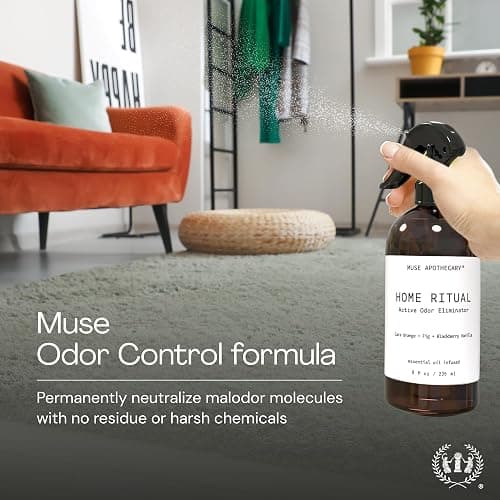 Muse Apothecary Home Ritual Active Odor Eliminator Spray - Furniture Deodorizer Spray & Bathroom Odor Eliminator for Home - Essential Oil Air Freshener - 8oz, Cara Orange + Fig + Blackberry Vanilla thumbnail 3