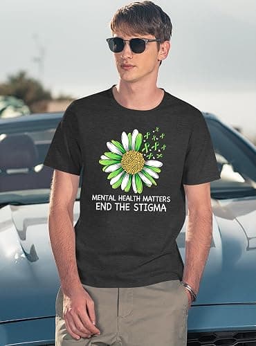 Mental Health Shirt for Men Mental Health Matters Awareness Shirts End The Stigma Short Sleeve Tees Tops thumbnail 2