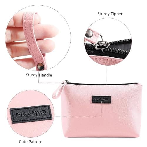 Cosmetic Bags for Women Small Makeup Bag for Purse Pu Leather Makeup Pouch Travel Makeup Bag with Zipper Make Up Bag for Travelling thumbnail 3