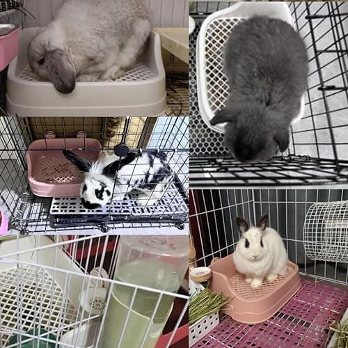 Tfwadmx Rabbit Litter Box Bunny Potty Training Litter Boxes Guinea Pig Corner Bedding Box Small Animal Toilet for Ferret,Chinchilla,Galesaur(White) thumbnail 8