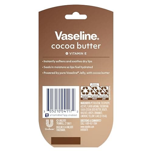 Vaseline Lip Therapy Lip Balm Mini 2 Pack Cocoa Butter For Dry Cracked Skin 0.25 oz thumbnail 2