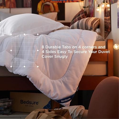 Bedsure Comforter Duvet Insert - Quilted Comforters Twin Size, All Season Duvet, GentleSoft Down Alternative Bedding, with 8 Tabs, Gifts for Women/Men, White, Twin XL 92 x 68 Inches thumbnail 4