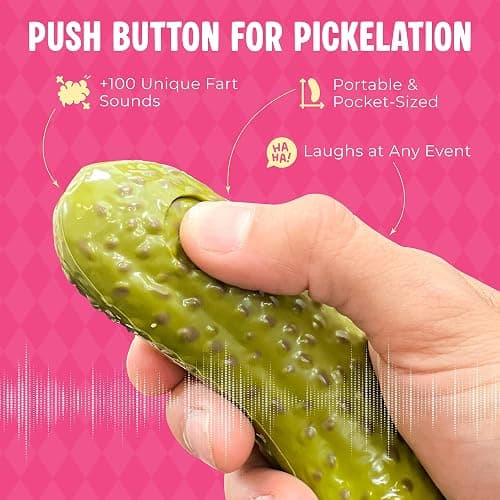 DR DINGUS Farting Pickle Toy - +100 Unique Farts - Hilarious Laughs - Novelty Gag Gift for Friends Family Coworkers Office Students Classroom thumbnail 4