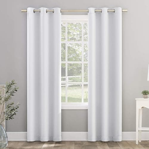 Sun Zero Riley Kids Bedroom Blackout Grommet Curtain Panel, 40" x 84", White - Image 1