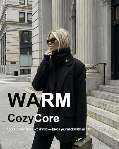 YANIKY Winter Neck Gaiter Warmer, Soft Modal-Wool Fleece Face Cover, Windproof Face Mask for Men Women thumbnail 4