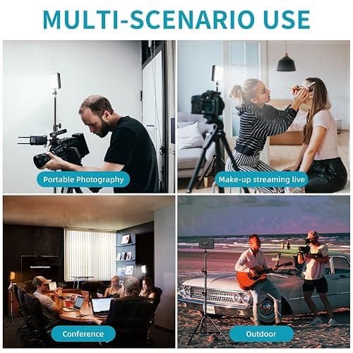 LED Video Light Kit 2Pcs, Hagibis Studio Lights 18 Color Filters for Photography Lighting with Adjustable Tripod Stand Streaming Lights for Photo Camera Recording Computer Zoom Stream TikTok YouTube thumbnail 6