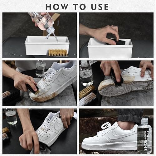 OLAMTAI Shoe Cleaner Kit for Sneaker, Cleaning Kit, Sneaker 10Oz with 3 Brush & Microfiber Towel Included, Shoe, Suede, Boot, Canvas, PU, Fabric, etc,Clear,(Madala-SC-210201) thumbnail 4