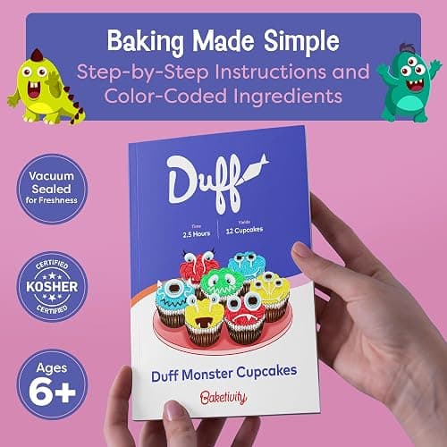 Baketivity x Duff Goldman Monster Cupcakes Baking Kit for Kids | Cooking Set with Premeasured Ingredients, Decorating Supplies, STEM Activities - Creative Treats Perfect for Girls and Boys thumbnail 3
