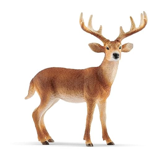 Schleich Wild Life - White Tail Buck Deer Figurine - Realistsic Wild Animal Figure for Boys and Girls - Educational Toys for Kids Ages 3+ | 14819 - Image 1