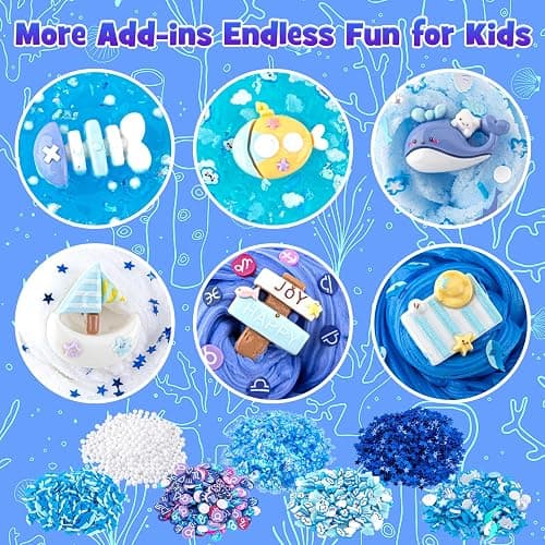 6-Pack Blue Slime Kit for Kids, Butter Cloud Squishy Birthday Gift Set | Party favor, goodie bag stuffer, Easter basket filler and sensory slime toy for boys and girls ages 4-10 thumbnail 3